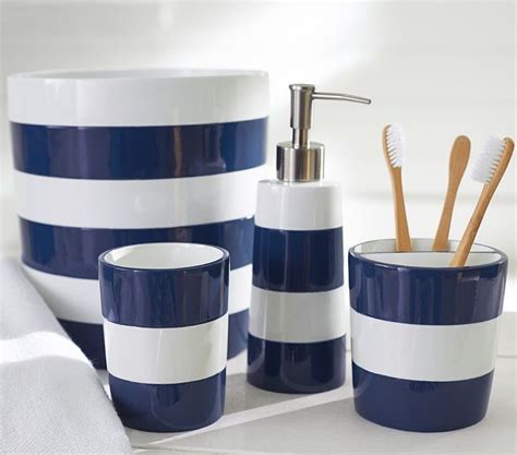 navy blue ceramic bathroom accessories.